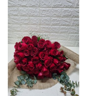 Jüt Kumaş 50'li Kırmızı Gül Buketi 9459₺indimli  6990₺